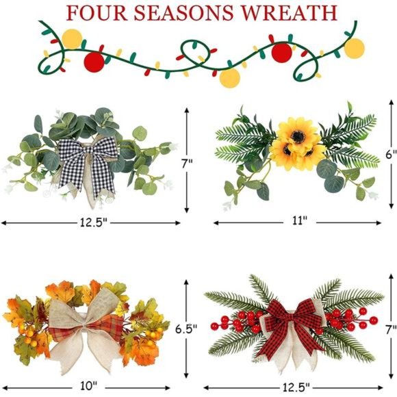 Interchangeable Welcome Sign with 4 Seasonal Wreaths and 21 Changeable Icons - Picture 5 of 8